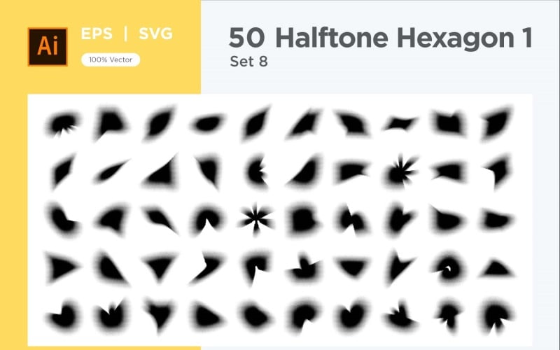Hexagon form halvton bakgrund V1 -50-8