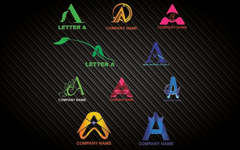 Modelo de logotipo da letra A para todas as empresas e marcas