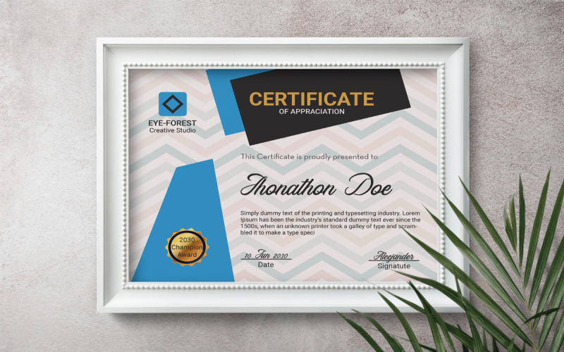 Modern luxe certificaat sjabloonontwerp Premium.
