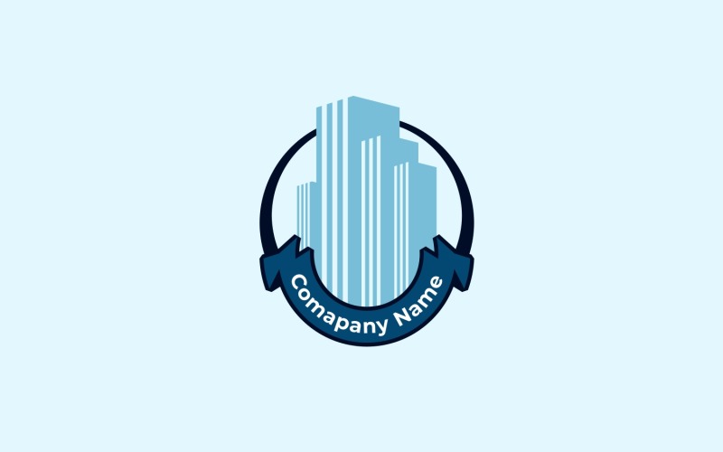 Plantilla circular de logotipo de agencia inmobiliaria
