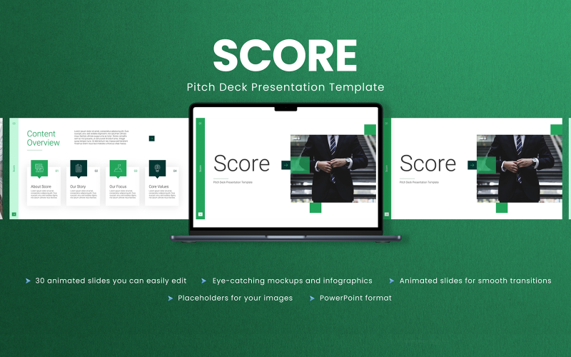 Punteggio - Modello PowerPoint di presentazione del pitch deck animato