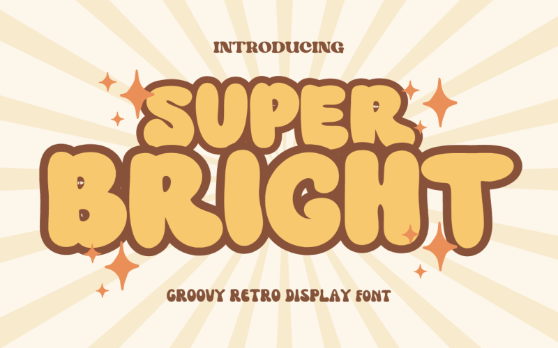Super - Jasny - Retro - Groovy - Wyświetlacz - Czcionka