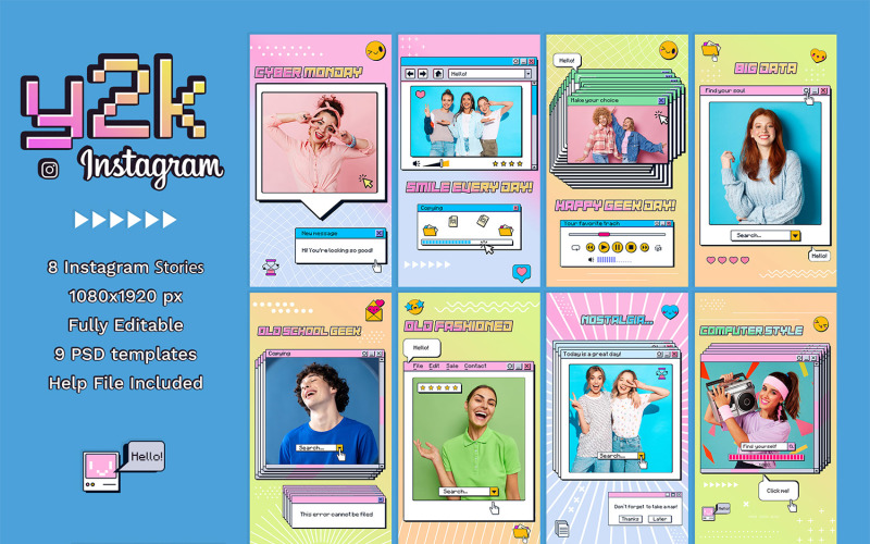 Y2K Instagram Stories - Photoshop Templates