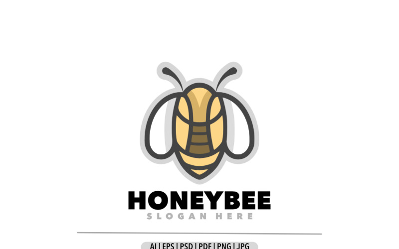 Honeybee simple mascot logo design cartoon