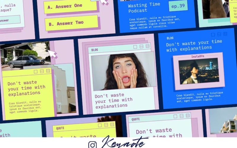 Insta 80s — szablon Keynote Instagram