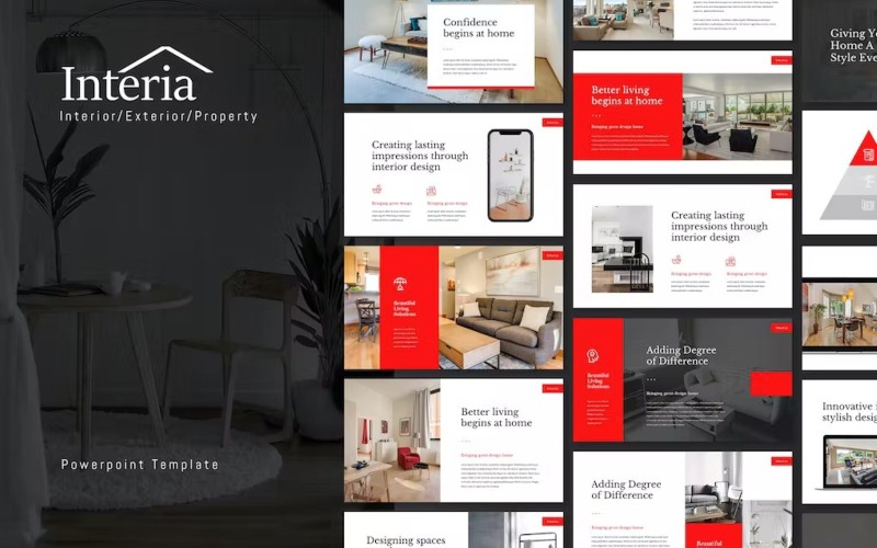 Interia - Powerpoint-Vorlage für Zuhause und Inneneinrichtung