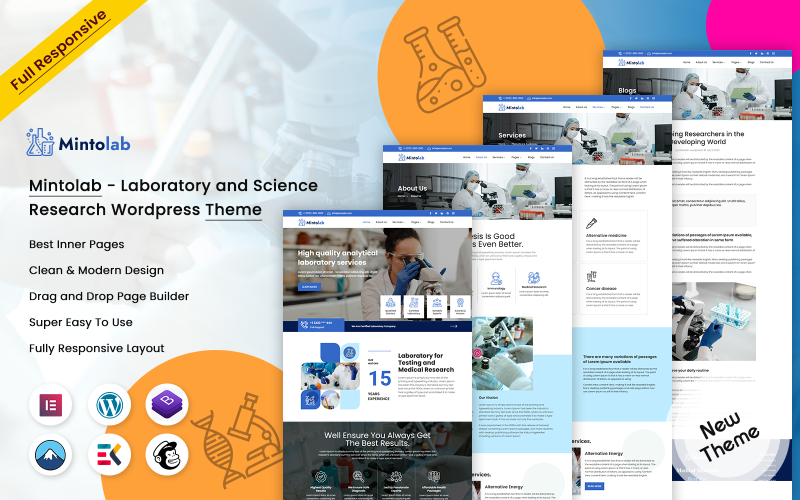 Mintolab – WordPress-Theme für Labor- und Wissenschaftsforschung