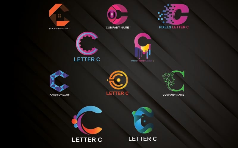 Modello di logo della lettera C per tutte le aziende e i marchi