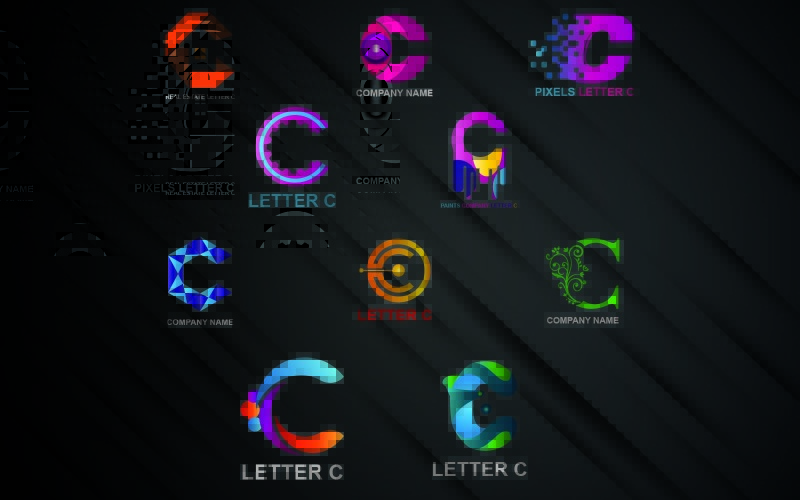 Modelo de logotipo da letra C para todas as empresas e marcas