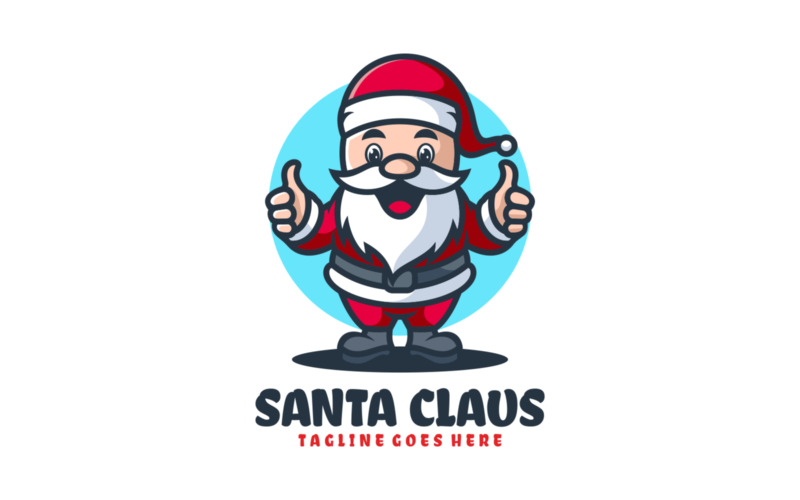 Logo de dessin animé de mascotte du père Noël 1