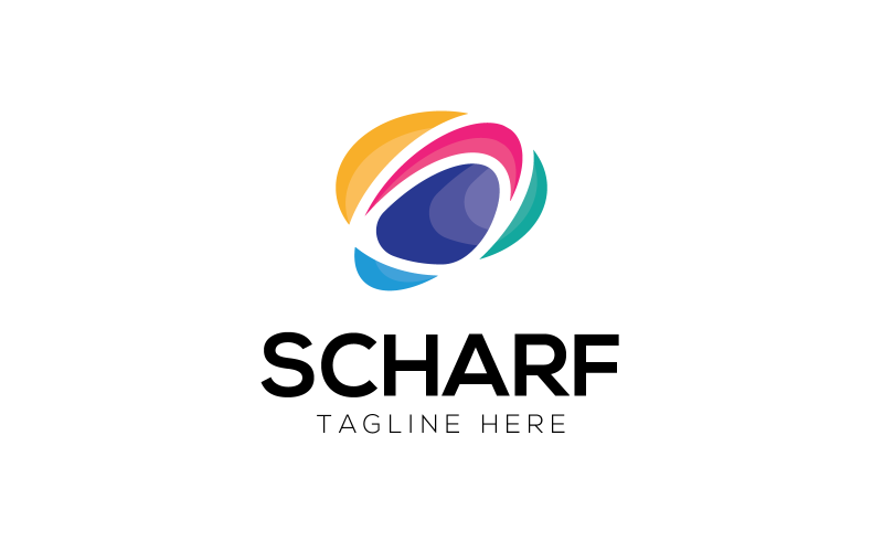 Красочный шаблон логотипа Scharf