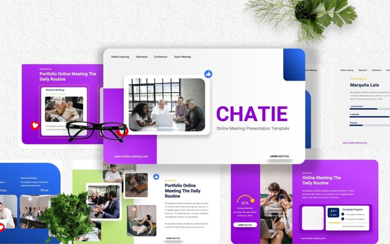 Chatie - Modelos de Powerpoint para Reuniões Online