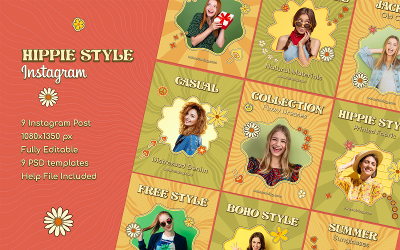 Modelli Instagram in stile hippie