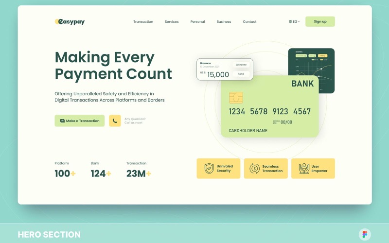 EasyPay - Plantilla Figma de la Sección de Héroes de Pago