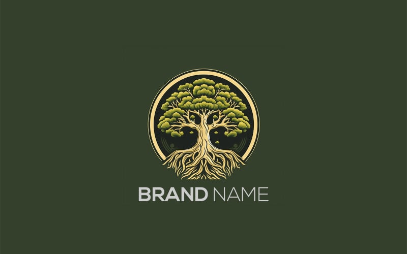 Three Leaves Tree Logo