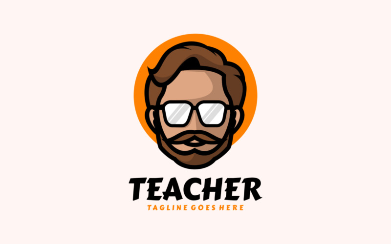 Учитель талисман мультфильм логотип 1