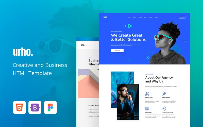 Plantilla de diseño de interfaz de usuario HTML y Figma de Urho