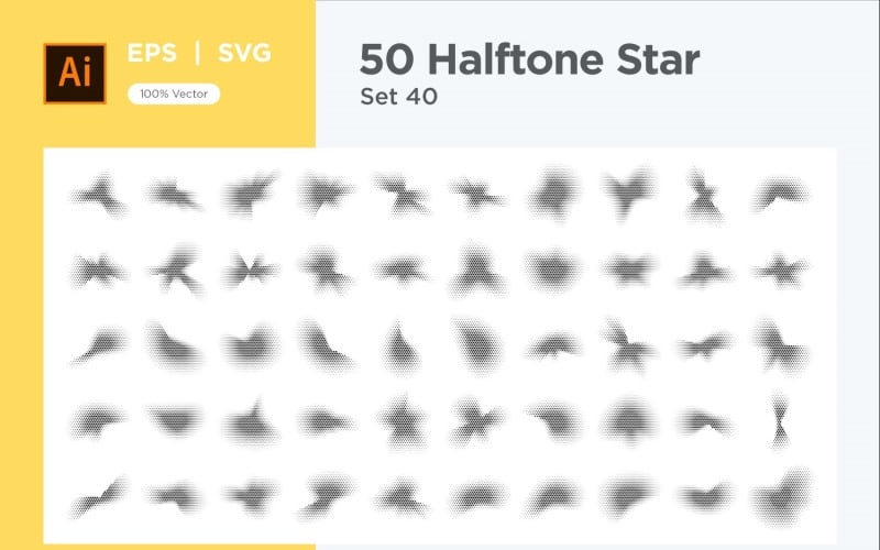 Polotónové pozadí ve tvaru hvězd 50-40