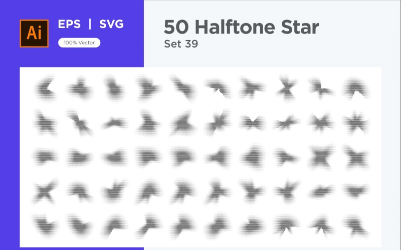 Stars shape halftone background 50-39
