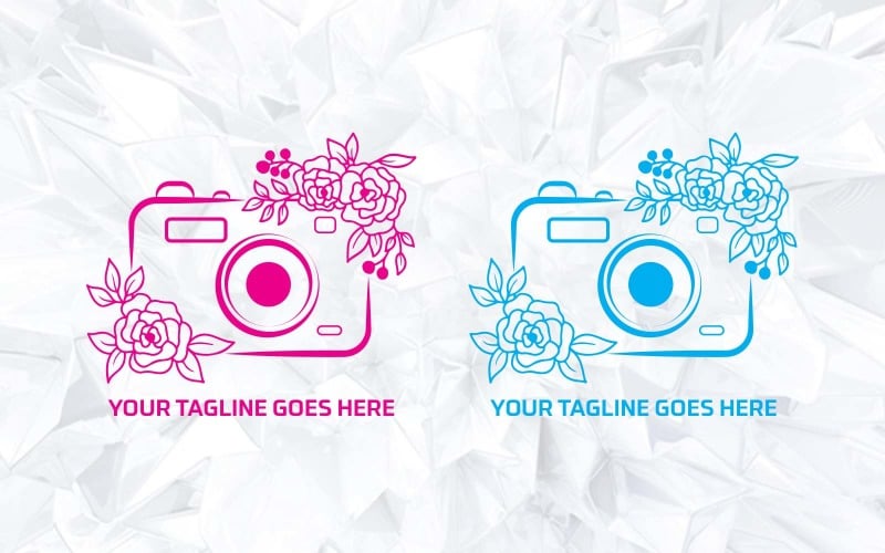 Nuevo diseño de logotipo de cámara con flor - Identidad de marca