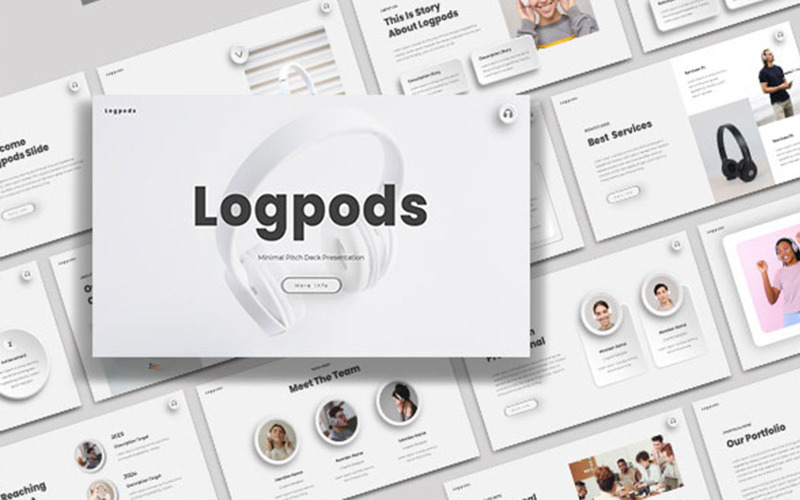 Logpods – Creative Pitch Deck PowerPoint sablon
