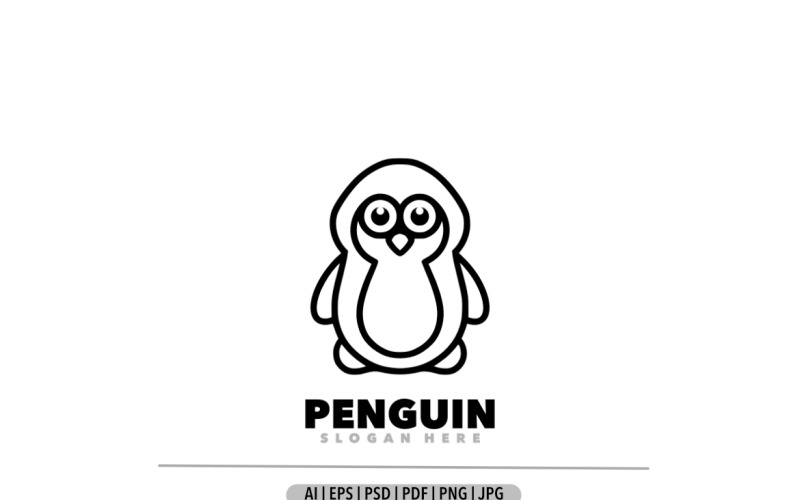 Penguin platt design enkel maskot