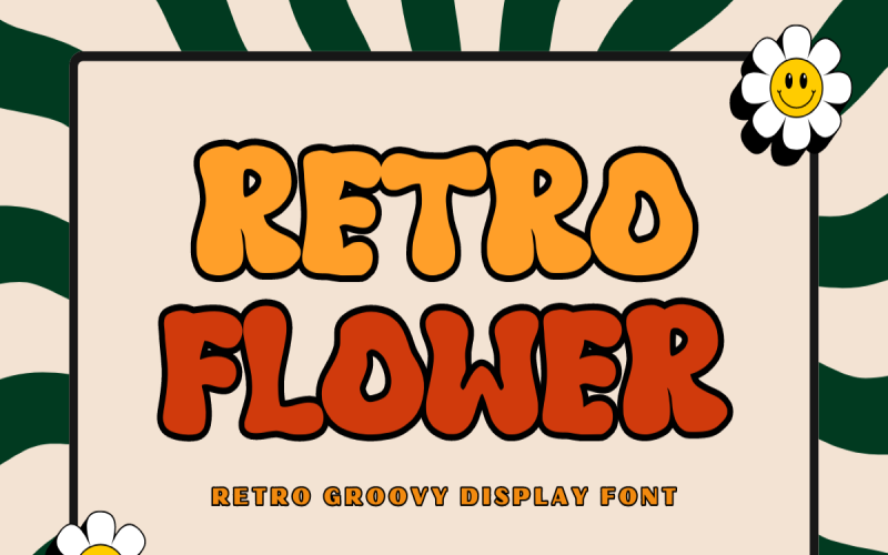Retro Flower - шрифт Retro Groovy Display