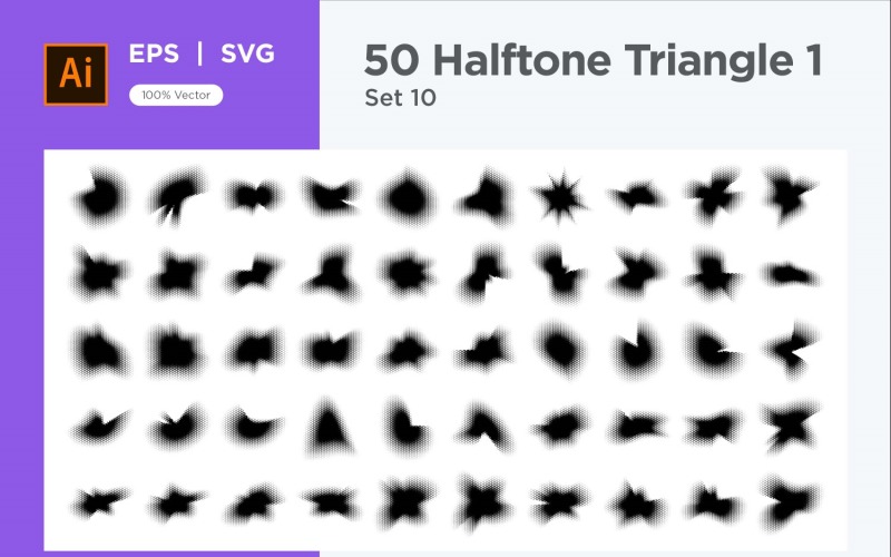 Triangelformad halvtonsbakgrund V1-50-10