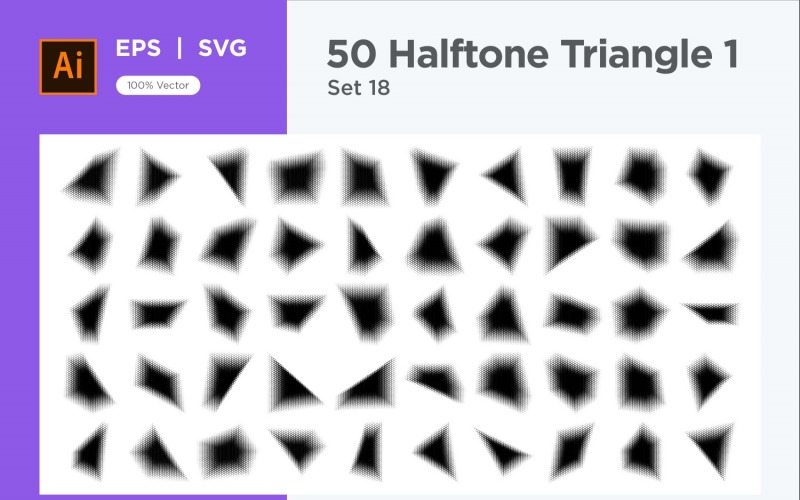 Triangelformad halvtonsbakgrund V1-50-18