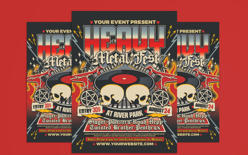 Heavy Metal zenei szórólap sablon