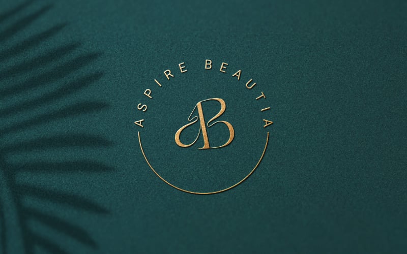 Modello di progettazione di logo di bellezza di moda di lettera AB