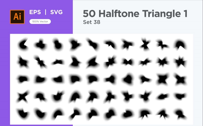 Triangelformad halvtonsbakgrund V1-50-38