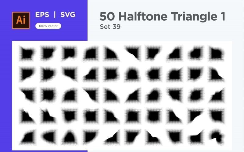 Triangelformad halvtonsbakgrund V1-50-39