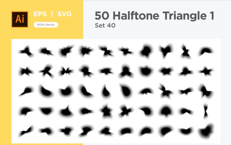 Triangelformad halvtonsbakgrund V1-50-40