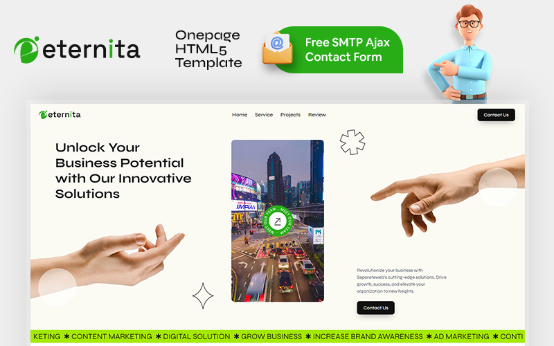 Eternita – jednostránková šablona HTML5