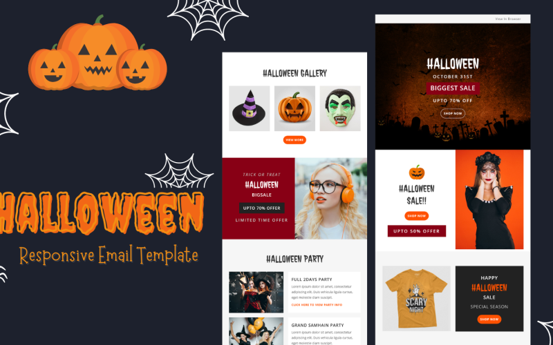 Halloween - Modello di email reattivo multiuso