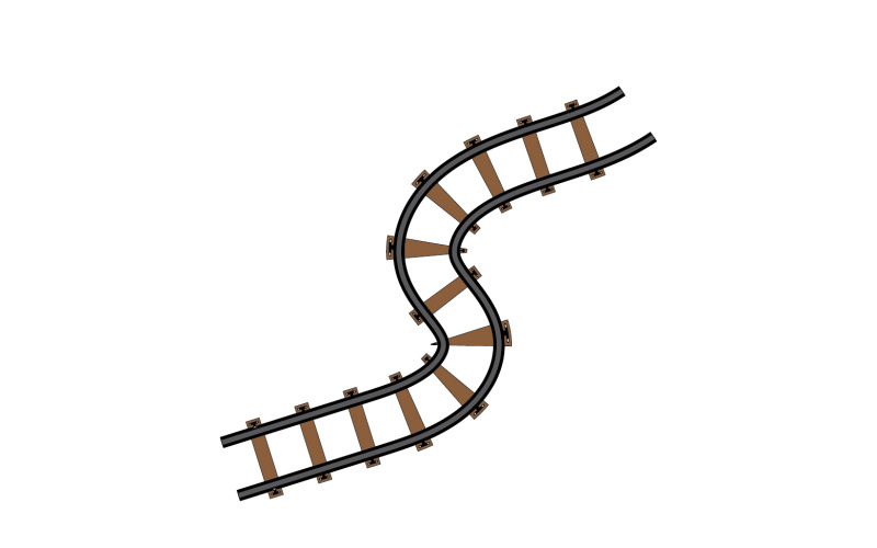 Modelo de vetor de ícone de caminho de trilha de trem logotipo v10