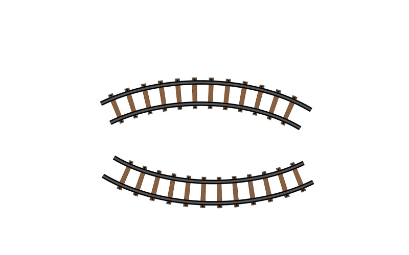 Modelo de vetor de ícone de caminho de trilha de trem logotipo v11
