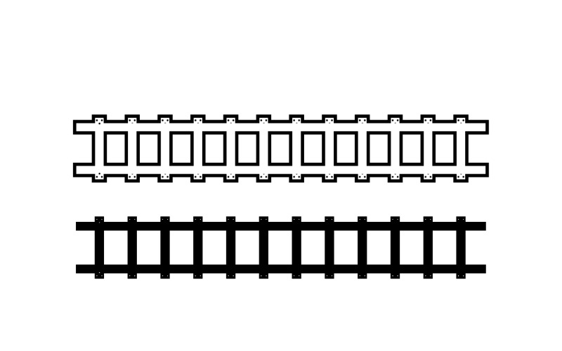 Modelo de vetor de ícone de caminho de trilha de trem logotipo v12