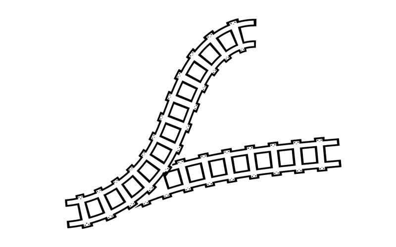 Modelo de vetor de ícone de caminho de trilha de trem logotipo v14