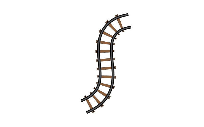 Modelo de vetor de ícone de caminho de trilha de trem logotipo v16