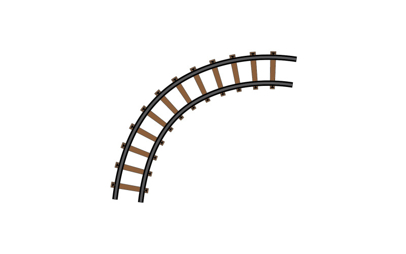 Modelo de vetor de ícone de caminho de trilha de trem logotipo v17