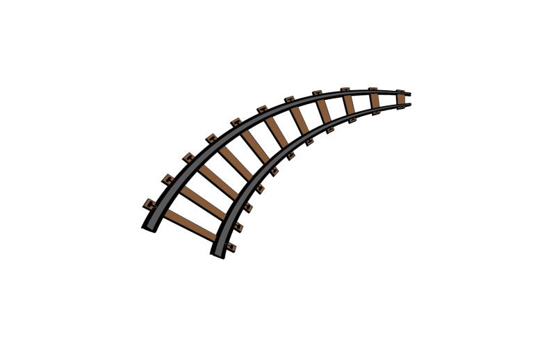 Modelo de vetor de ícone de caminho de trilha de trem logotipo v18