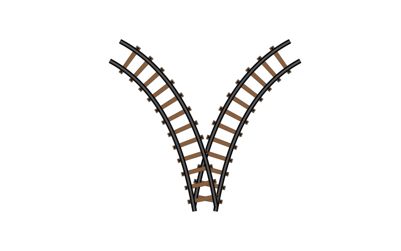 Modelo de vetor de ícone de caminho de trilha de trem logotipo v2