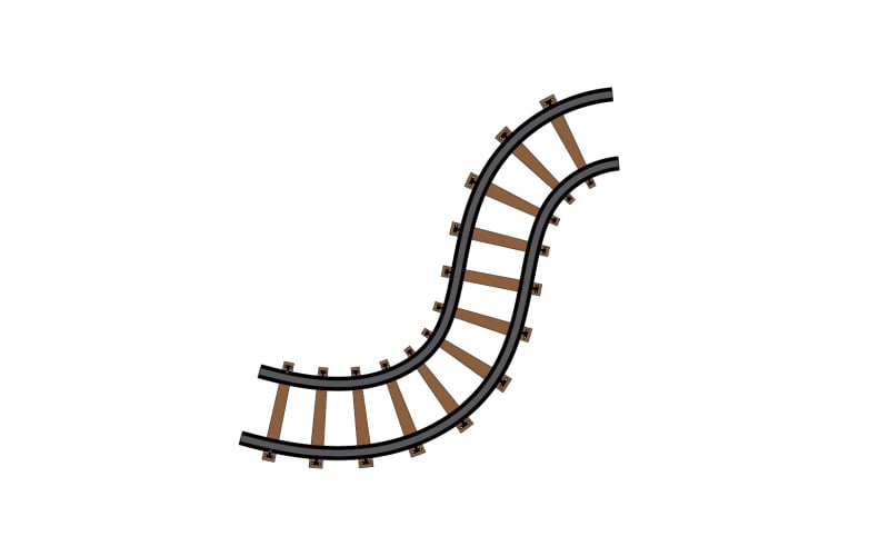 Modelo de vetor de ícone de caminho de trilha de trem logotipo v8