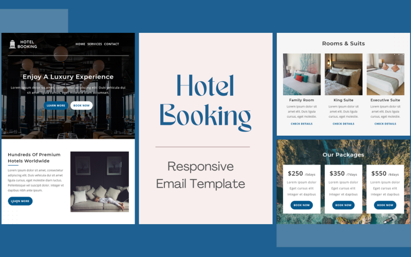 Rezerwacja hotelu – uniwersalny responsywny szablon wiadomości e-mail