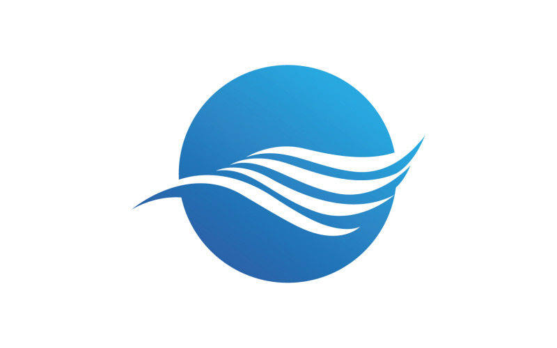 Beach water wave logotyp vektor v28