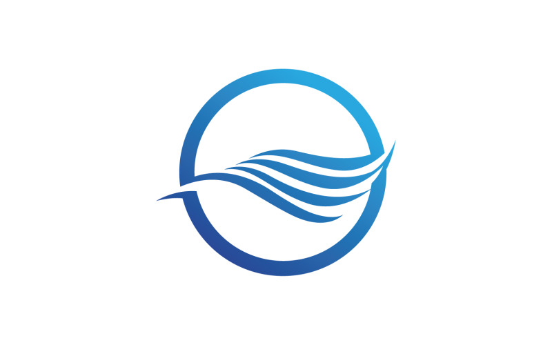 Beach water wave logotyp vektor v29