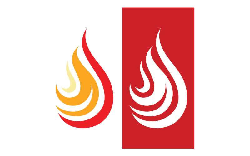 Fire hot flame logó éget sablon vektor v2