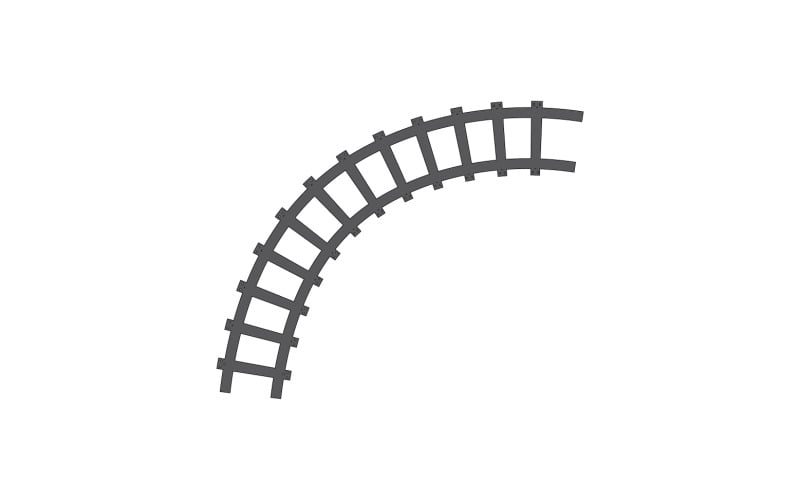 Modelo de vetor de ícone de caminho de trilha de trem logotipo v24